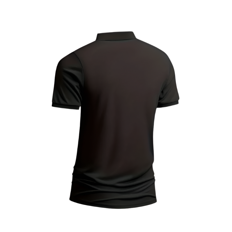 Men’s Polo Shirt | Solid Color Short Sleeve | Button Collar, Knit Polyester, Regular Fit