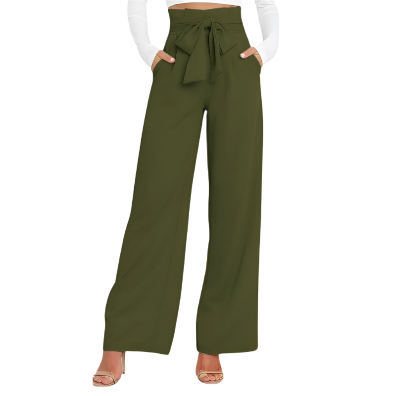 Women's Palazzo Pants | High Waist Wide Leg | Pockets and Flowy Fit