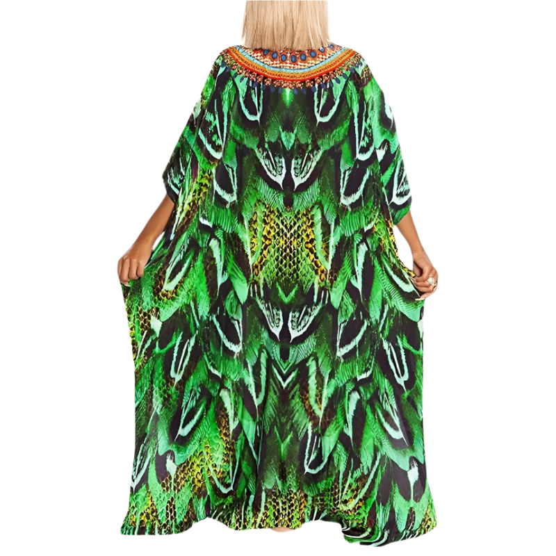 Beach Kaftan Dress | Casual Short-Sleeve | Lightweight Swim Cover-Up