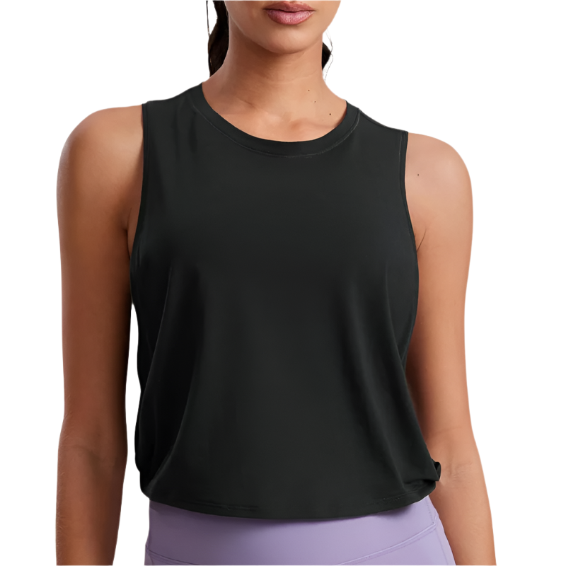 Women's Cropped Workout Tank Top | Sleeveless Fit | Cotton Blend for Yoga and Running