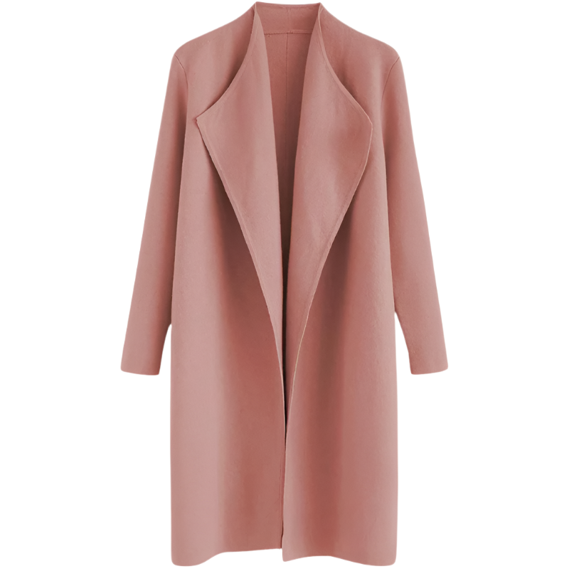 Women's Knit Coatigan | Open Front Cardigan | Textured Fabric with Patch Pockets