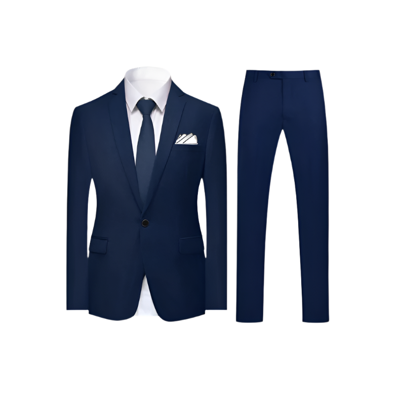 Men’s Business Suit Set | Classic Solid Color | One-Button Blazer and Dress Pants