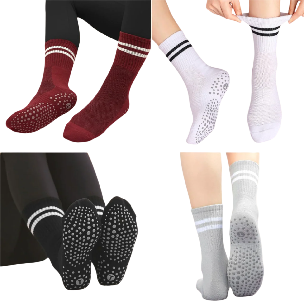 Women's Non-Slip Slouch Socks | Gripper Sole | Tall Crew Style