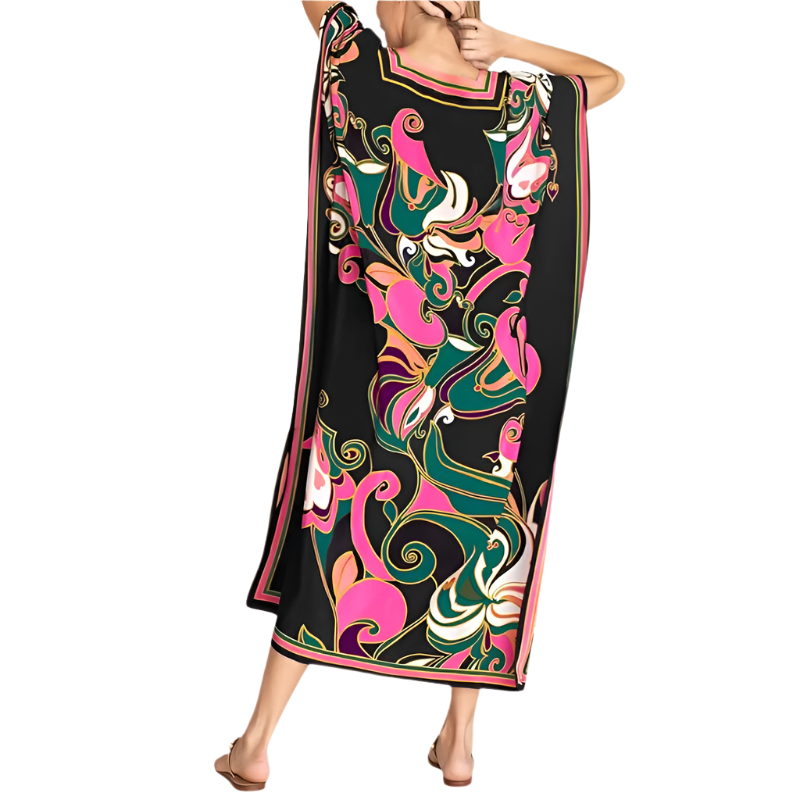 Beach Kaftan Dress | Casual Short-Sleeve | Lightweight Swim Cover-Up