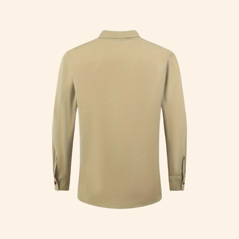 Long‑Sleeve Button‑Up Shirt | Retro Casual | Cotton‑Linen Blend, Loose Fit