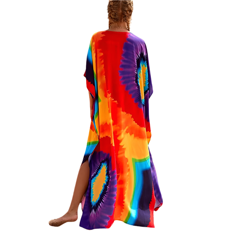 Beach Kaftan Dress | Casual Short-Sleeve | Lightweight Swim Cover-Up