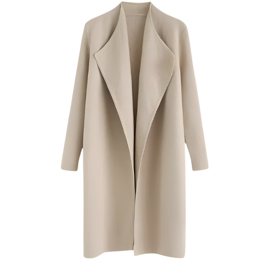 Women's Knit Coatigan | Open Front Cardigan | Textured Fabric with Patch Pockets