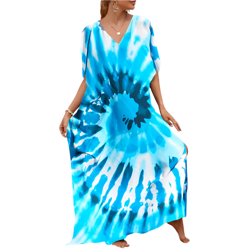 Beach Kaftan Dress | Casual Short-Sleeve | Lightweight Swim Cover-Up