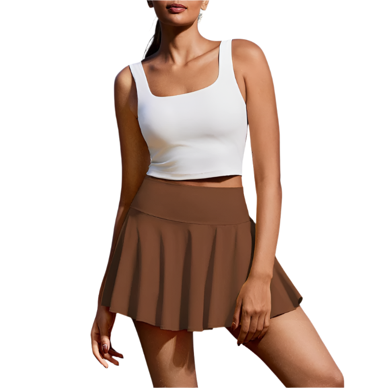 Tennis Skort | High-Waist Pleated Skirt | Built-In Shorts & Phone Pocket