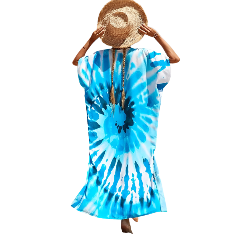 Beach Kaftan Dress | Casual Short-Sleeve | Lightweight Swim Cover-Up