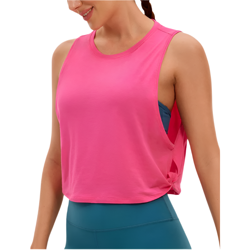 Women's Cropped Workout Tank Top | Sleeveless Fit | Cotton Blend for Yoga and Running