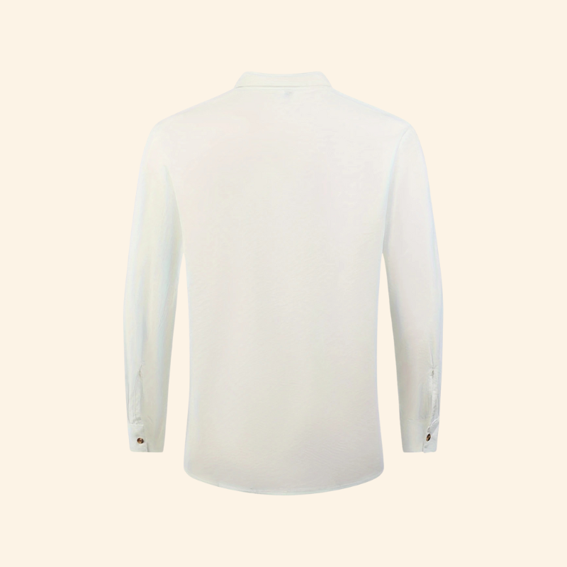 Long‑Sleeve Button‑Up Shirt | Retro Casual | Cotton‑Linen Blend, Loose Fit