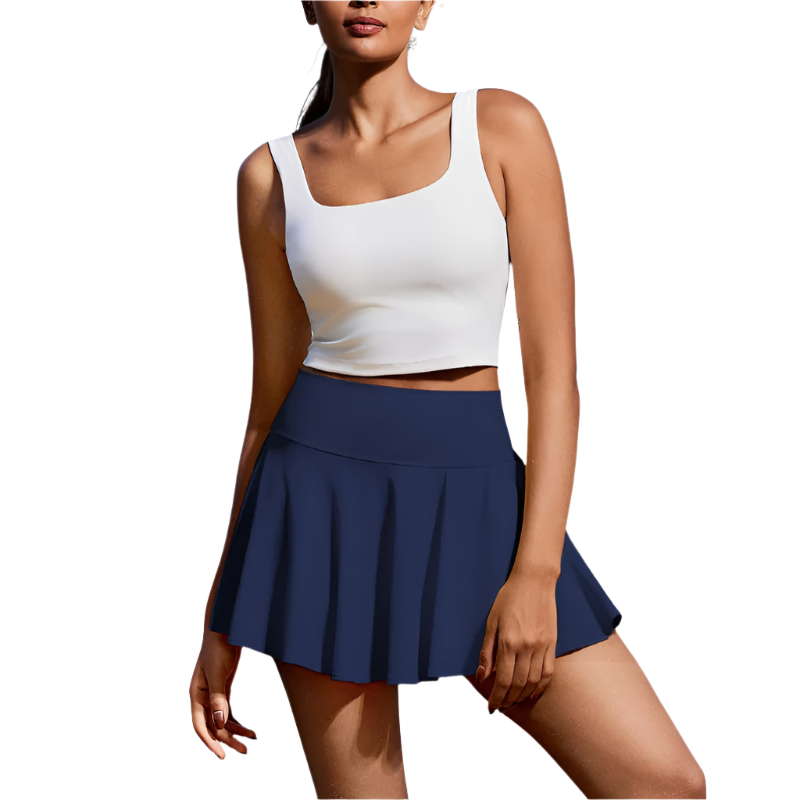 Tennis Skort | High-Waist Pleated Skirt | Built-In Shorts & Phone Pocket