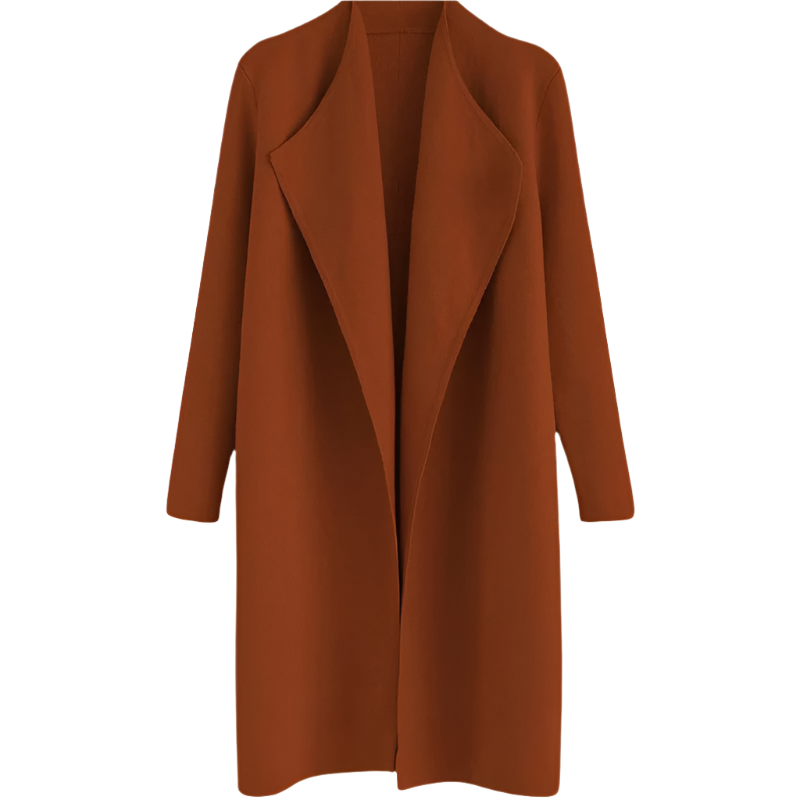 Women's Knit Coatigan | Open Front Cardigan | Textured Fabric with Patch Pockets