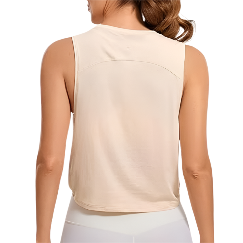Women's Cropped Workout Tank Top | Sleeveless Fit | Cotton Blend for Yoga and Running