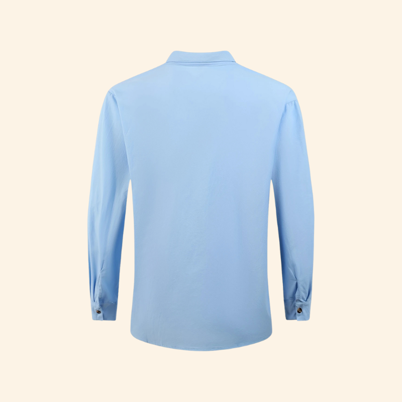 Long‑Sleeve Button‑Up Shirt | Retro Casual | Cotton‑Linen Blend, Loose Fit