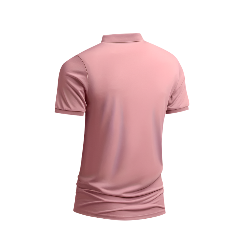 Men’s Polo Shirt | Solid Color Short Sleeve | Button Collar, Knit Polyester, Regular Fit