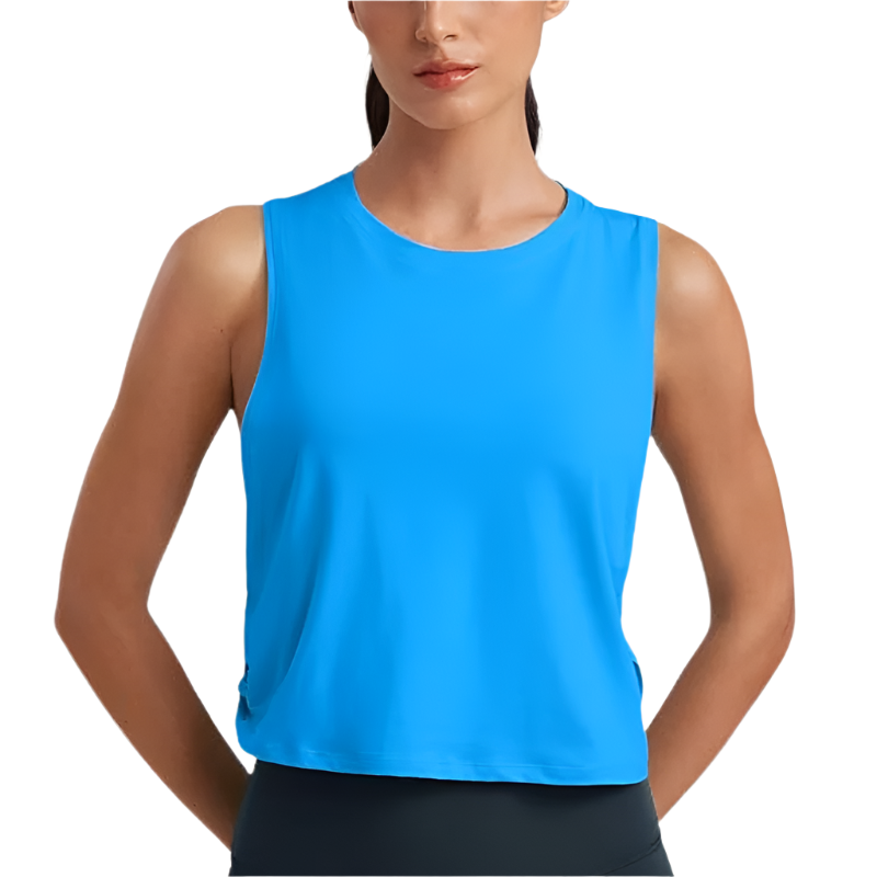 Women's Cropped Workout Tank Top | Sleeveless Fit | Cotton Blend for Yoga and Running