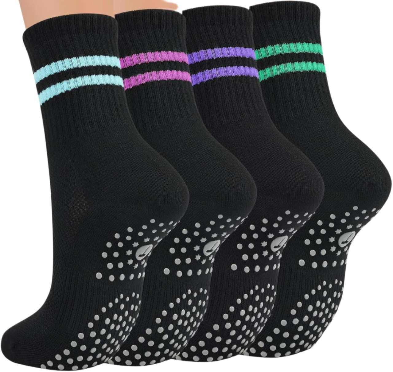 Women's Non-Slip Slouch Socks | Gripper Sole | Tall Crew Style