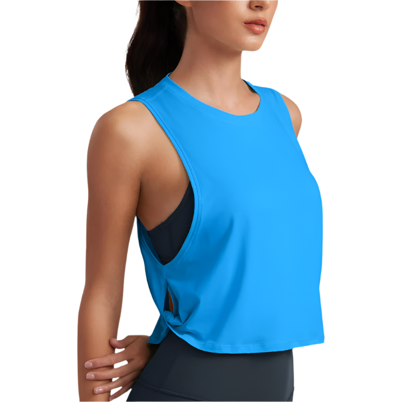 Women's Cropped Workout Tank Top | Sleeveless Fit | Cotton Blend for Yoga and Running