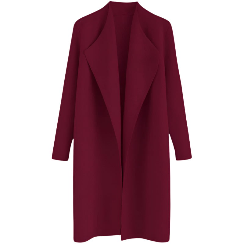 Women's Knit Coatigan | Open Front Cardigan | Textured Fabric with Patch Pockets