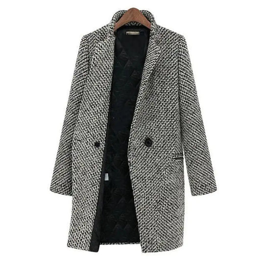 Bailee Women's Long Tailored Wool Blend Coat – Elegant Winter Outerwear